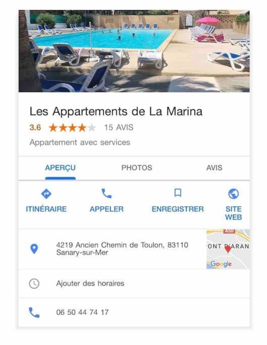 Les Appartements De La Marina Sanary-sur-Mer Eksteriør bilde